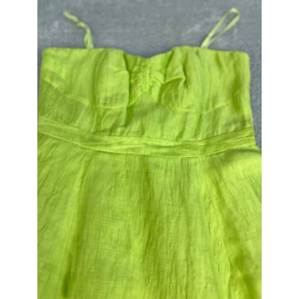 Tracy Reese Jasmine Green Peplum Bustier Dress NWT Size 6 Linen Blend Womens - Picture 3 of 16